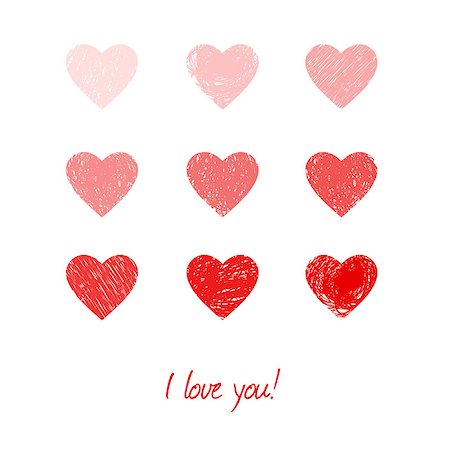 simsearch:400-08625440,k - Vector illustration of Valentine's card with hearts Stock Photo - Budget Royalty-Free & Subscription, Code: 400-07405798