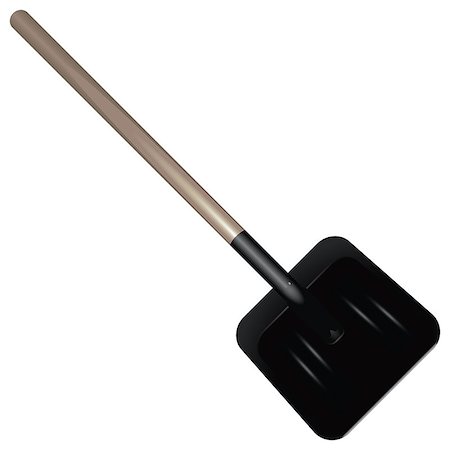 simsearch:400-08052054,k - Steel shovel work in the garden and on the construction site with a wide blade. Vector illustration. Photographie de stock - Aubaine LD & Abonnement, Code: 400-07405919