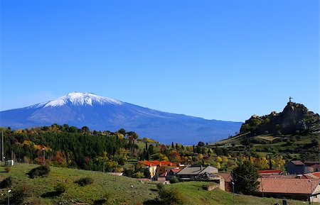 sicily etna - Photo of view volcano Etna Stock Photo - Budget Royalty-Free & Subscription, Code: 400-07405976