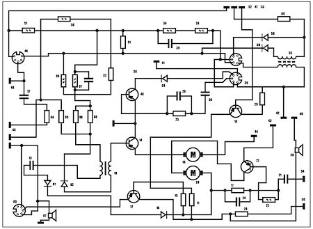 engineering circuit illustration - Electric scheme - fantasy technology vector background Stock Photo - Budget Royalty-Free & Subscription, Code: 400-07406071