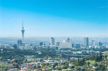 Skyline photo of the biggest city in the New Zealand, Auckland. Stock Photo - Budget Royalty-Free & Subscription, Code: 400-07406090