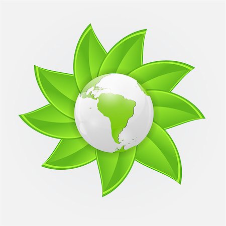 simsearch:400-04872735,k - Green eco planet concept vector illustration Stockbilder - Microstock & Abonnement, Bildnummer: 400-07406168