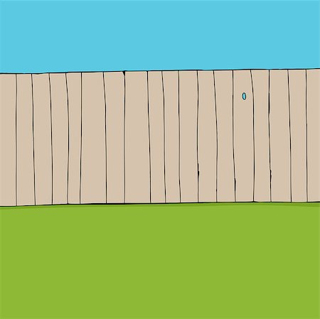 simsearch:400-07513507,k - Cartoon of wooden fence near green grass Stock Photo - Budget Royalty-Free & Subscription, Code: 400-07406163
