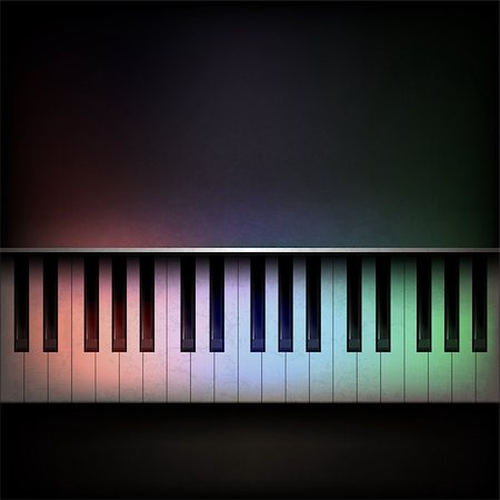 piano clef - Abstract grunge dark music background with piano Stock Photo - Budget Royalty-Free & Subscription, Code: 400-07406184