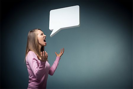 screaming bubble - Emotional young girl with bubbles Stock Photo - Budget Royalty-Free & Subscription, Code: 400-07406308