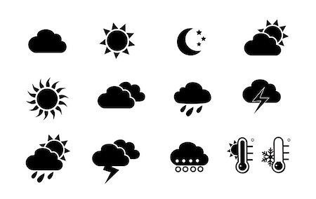 simsearch:400-07427440,k - Weather and seasons. Vector icon set Stock Photo - Budget Royalty-Free & Subscription, Code: 400-07406394