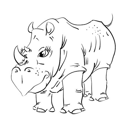 simsearch:400-04455503,k - illustration with big rhinoceros  for your design Stock Photo - Budget Royalty-Free & Subscription, Code: 400-07406645