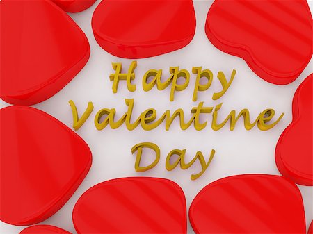 simsearch:400-07954156,k - Red Heart Gold text Valentine s Day Foto de stock - Royalty-Free Super Valor e Assinatura, Número: 400-07406667