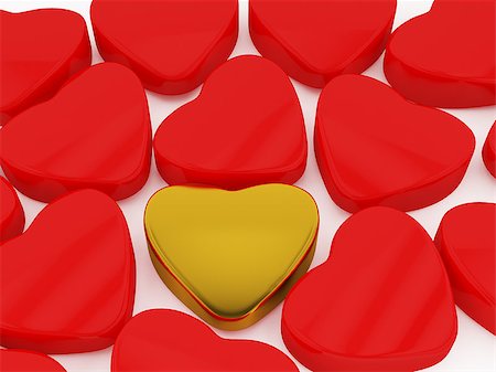 simsearch:400-07954156,k - Red and gold Heart Valentine s Day Foto de stock - Royalty-Free Super Valor e Assinatura, Número: 400-07406669