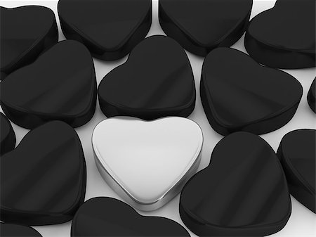 simsearch:400-07954156,k - Black and silver Heart Valentine's Foto de stock - Royalty-Free Super Valor e Assinatura, Número: 400-07406670