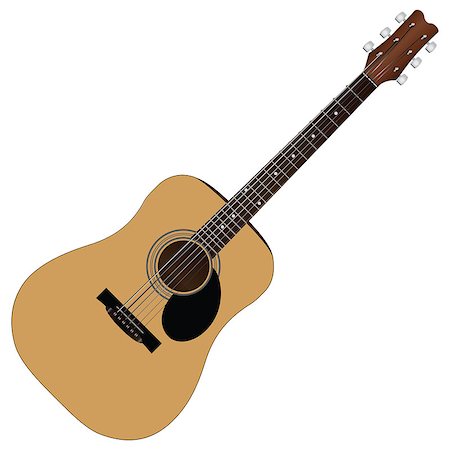 shadow acoustic guitar - Classical guitar, acoustic version of the six-string guitar. Vector illustration. Stock Photo - Budget Royalty-Free & Subscription, Code: 400-07406681