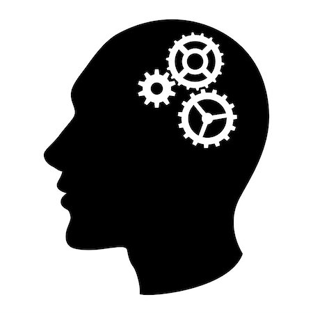 Human head silhouette with set of gears as a brain - idea and innovation concept. Vector. Stock Photo - Budget Royalty-Free & Subscription, Code: 400-07406764