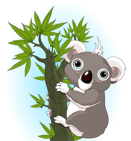 simsearch:400-04274699,k - Illustration of Cute koala on a tree Stock Photo - Budget Royalty-Free & Subscription, Code: 400-07406778