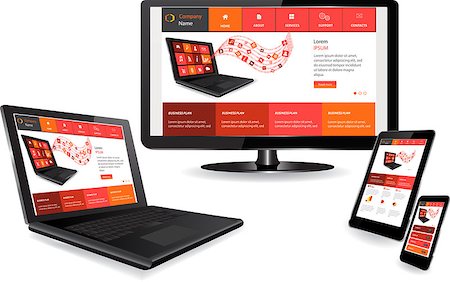 simsearch:400-07309242,k - Responsive website template on multiple devices Stock Photo - Budget Royalty-Free & Subscription, Code: 400-07406785