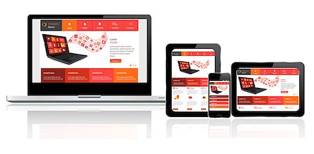 simsearch:400-07309242,k - Responsive website template on multiple devices Stock Photo - Budget Royalty-Free & Subscription, Code: 400-07406787