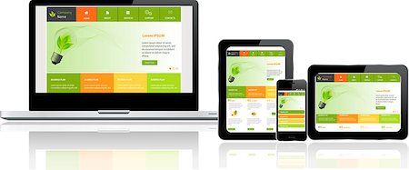 simsearch:400-07309242,k - Responsive website template on multiple devices Stock Photo - Budget Royalty-Free & Subscription, Code: 400-07406789