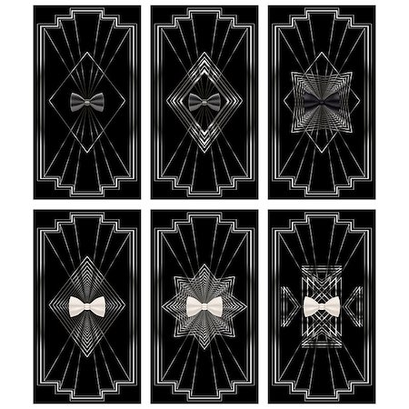 ekaterina88 (artist) - Vector card with a small bow tie art deco Fotografie stock - Microstock e Abbonamento, Codice: 400-07406811