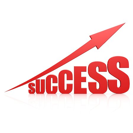 simsearch:400-08159289,k - Success red arrow Foto de stock - Royalty-Free Super Valor e Assinatura, Número: 400-07407159