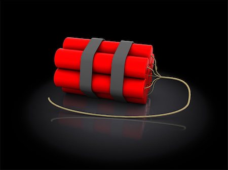 simsearch:400-05388310,k - 3d illustration of dynamite over dark background Fotografie stock - Microstock e Abbonamento, Codice: 400-07407196