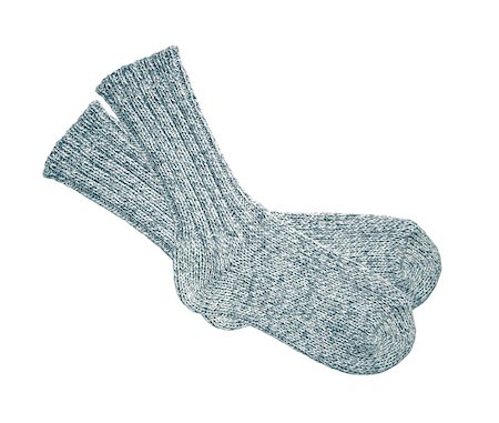 foot wear dress - Grey wool socks isolated on white background Stock Photo - Budget Royalty-Free & Subscription, Code: 400-07407222