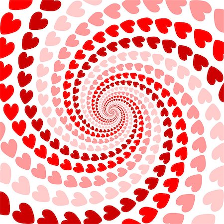 simsearch:400-07409231,k - Design red heart whirl movement background. Valentines Day card. Vector-art illustration Photographie de stock - Aubaine LD & Abonnement, Code: 400-07407418