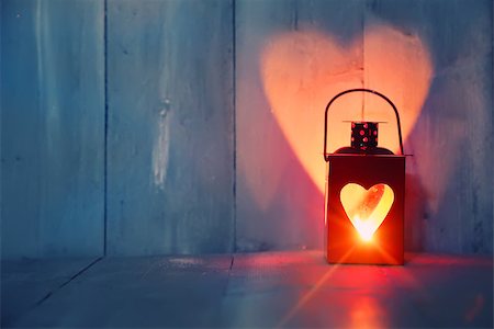 fire romance - St Valentine's day greeting card with candle and hearts Stock Photo - Budget Royalty-Free & Subscription, Code: 400-07407478
