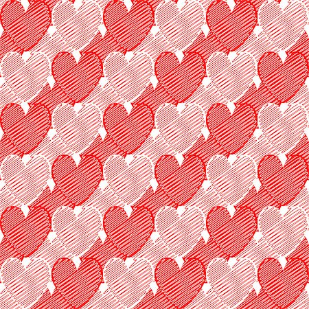 simsearch:400-07507273,k - Design seamless doodle heart pattern. Valentine's Day colorful striped diagonal background. Vector art Foto de stock - Super Valor sin royalties y Suscripción, Código: 400-07407857