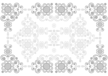 simsearch:400-07933390,k - Illustration of abstract floral frame with background in grey colors Photographie de stock - Aubaine LD & Abonnement, Code: 400-07408014