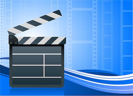 simsearch:600-01380914,k - Original Vector Illustration: Film clapper board on blue background AI8 compatible Stock Photo - Budget Royalty-Free & Subscription, Code: 400-07408870