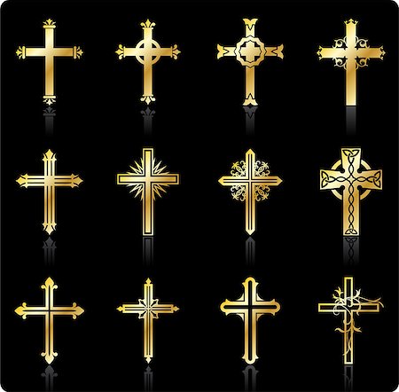 Original Vector Illustration: religious cross design collection Photographie de stock - Aubaine LD & Abonnement, Code: 400-07408891