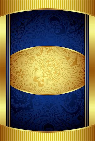 elegant wine labels images - Illustration of Abstract Gold and Blue Menu. Stock Photo - Budget Royalty-Free & Subscription, Code: 400-07409154