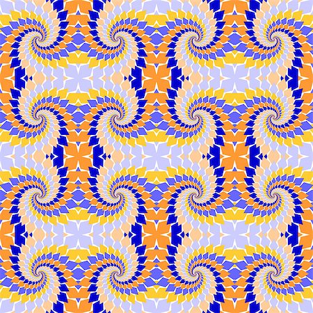 simsearch:400-07507273,k - Design seamless colorful abstract pattern. Twirl elements twisting background. Vector art Stock Photo - Budget Royalty-Free & Subscription, Code: 400-07409239