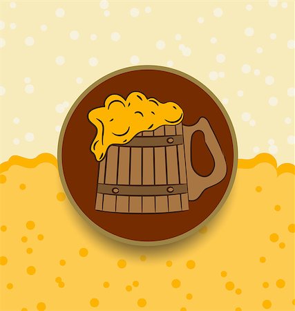 simsearch:400-08730808,k - Illustration vintage card wooden mug beer - vector Stock Photo - Budget Royalty-Free & Subscription, Code: 400-07409395