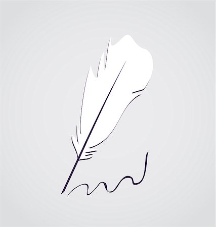 simsearch:400-04824743,k - Illustration white feather calligraphic pen isolated - vector Photographie de stock - Aubaine LD & Abonnement, Code: 400-07409416