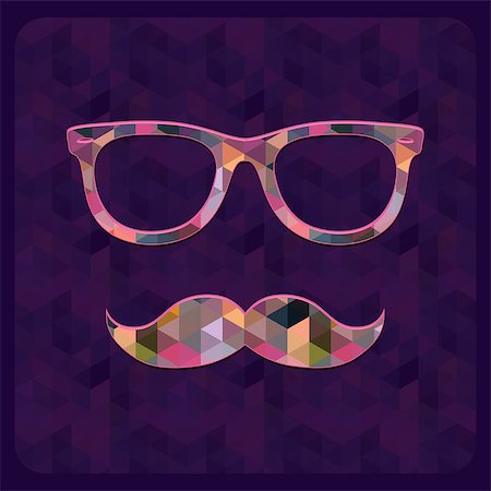 simsearch:400-06695587,k - Hipster Icon with Geometric Grunge Triangle Background. Stock Photo - Budget Royalty-Free & Subscription, Code: 400-07409517
