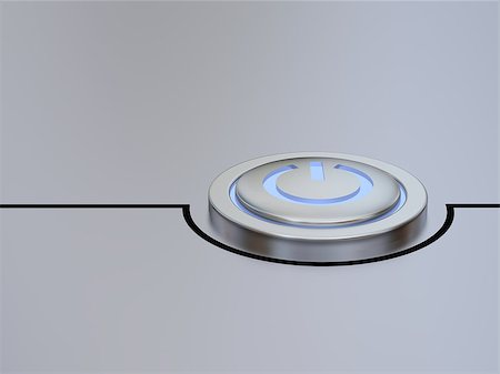 Metallic on-off button illustration with glowing blue light Photographie de stock - Aubaine LD & Abonnement, Code: 400-07409877