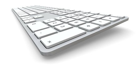 Close up of computer keyboard isolated on white background Stock Photo - Budget Royalty-Free & Subscription, Code: 400-07409871