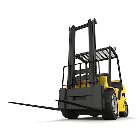simsearch:400-06096469,k - Modern yellow forklift isolated on white background Stock Photo - Budget Royalty-Free & Subscription, Code: 400-07409896