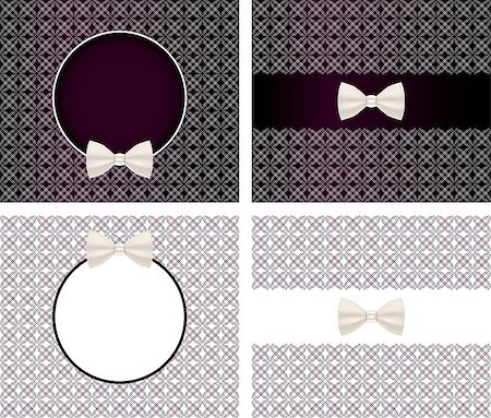 ekaterina88 (artist) - vector set of four white-purple backgrounds with geometrical pattern decorated cross bow tie Fotografie stock - Microstock e Abbonamento, Codice: 400-07409944