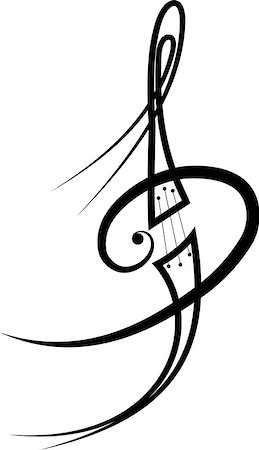 piano clef - music tattoo in my interpretation , author work Stock Photo - Budget Royalty-Free & Subscription, Code: 400-07409972