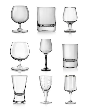 Goblets for hard liquors isolated on white Stock Photo - Budget Royalty-Free & Subscription, Code: 400-07414246