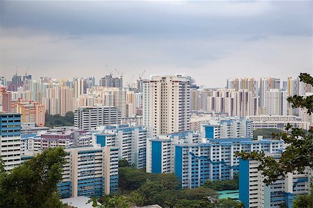 Singapore Housing Development Board Apartment Buildings Cityscape Foto de stock - Super Valor sin royalties y Suscripción, Código: 400-07414287