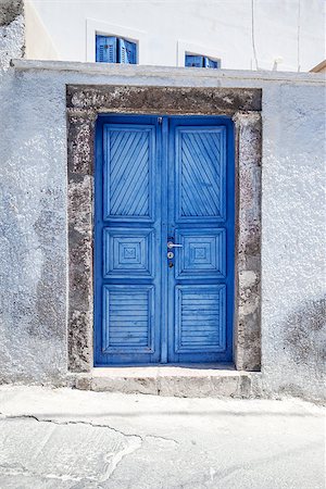 An image of a nice Santorini blue door Stock Photo - Budget Royalty-Free & Subscription, Code: 400-07414304