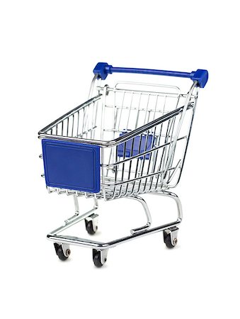 simsearch:400-08962635,k - Empty shopping cart isolated on white background Foto de stock - Super Valor sin royalties y Suscripción, Código: 400-07414628