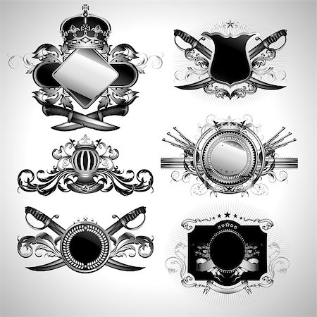 set of ornamental labels, this illustration may be useful as designer work Stock Photo - Budget Royalty-Free & Subscription, Code: 400-07414644