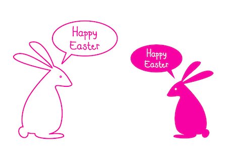 simsearch:400-07836814,k - Happy easter card with pink bunnies and speech bubbles, vector Foto de stock - Super Valor sin royalties y Suscripción, Código: 400-07415083