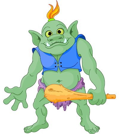 Big fat troll with cudgel Stock Photo - Budget Royalty-Free & Subscription, Code: 400-07415172