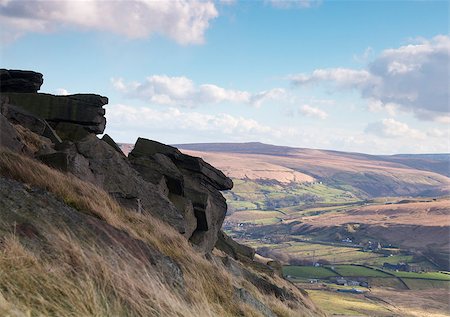 desolated road to house - Buckstone edge calderdale west yorkshire Stock Photo - Budget Royalty-Free & Subscription, Code: 400-07415281