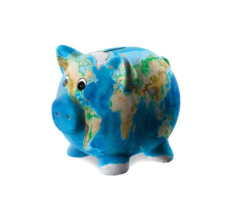 Unique pink ceramic piggy bank isolated, world Stock Photo - Budget Royalty-Free & Subscription, Code: 400-07415365