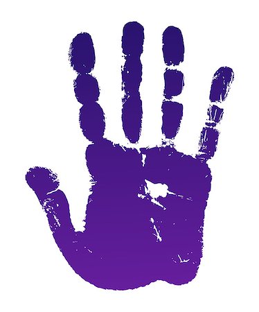 Vector illustration old man violet hand print isolated on white background. Created in Adobe Illustrator. Image contains gradients. EPS 8. Stock Photo - Budget Royalty-Free & Subscription, Code: 400-07415386